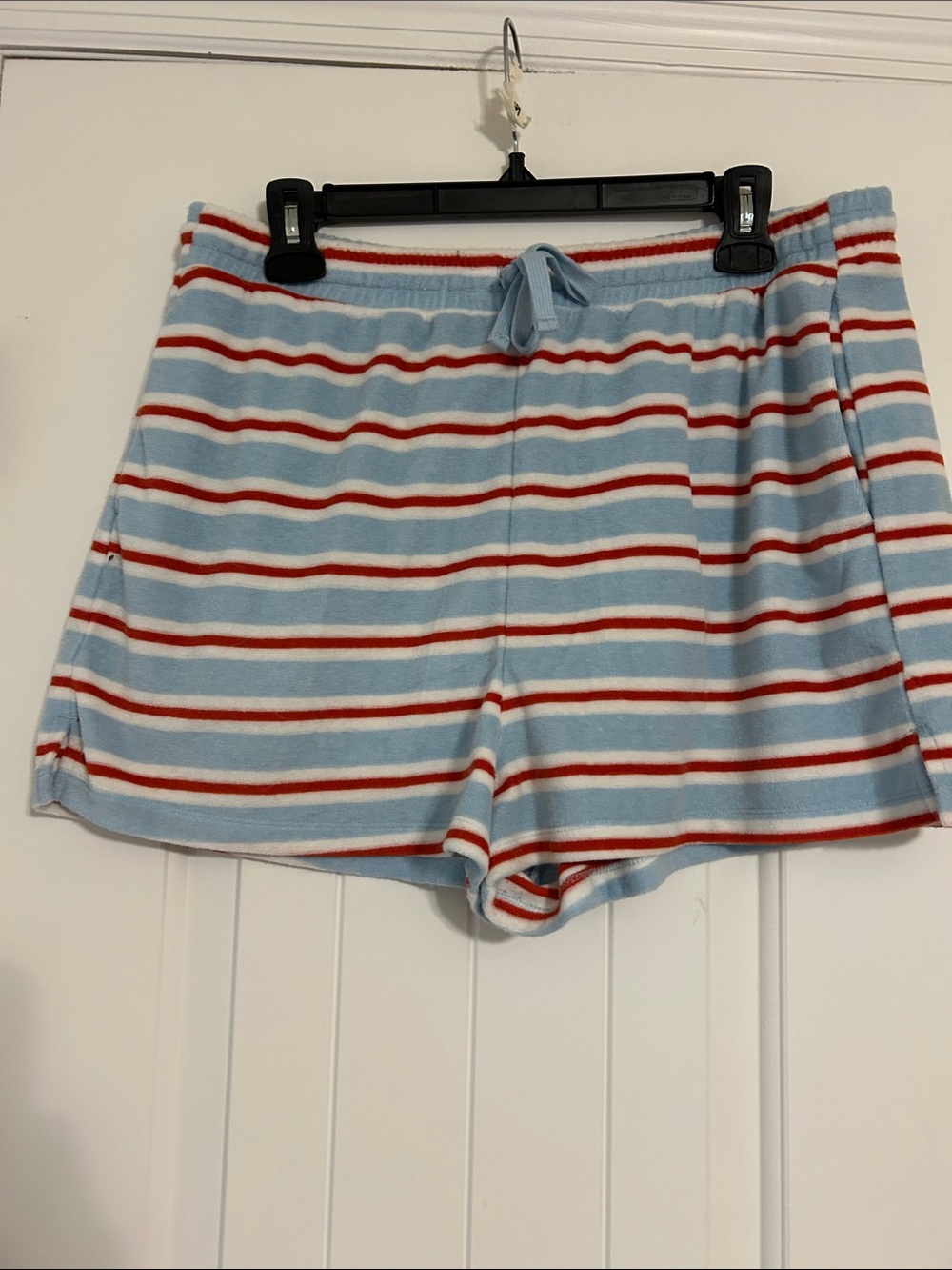 LC Lauren Conrad Light Blue & Red Striped Pull-On Shorts